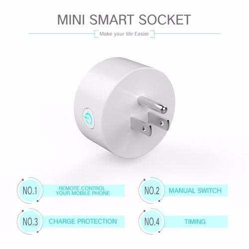 Wifi Smart Plug Enabled Mini Socket App Remote Control US Plug