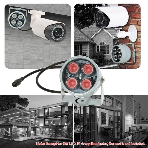 4pcs High Power LED IR Array Illuminator IR Lamp for CCTV Security Camera Silver