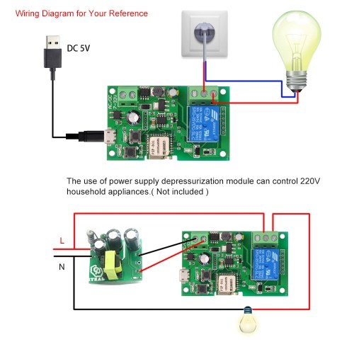 eWeLink DC5V 12V 24V 32V Wifi Switch Wireless Relay Module