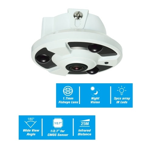 1.7mm Fisheye 180° Panoramic VR Cam Support IR-CUT Vision Night CCTV Camera