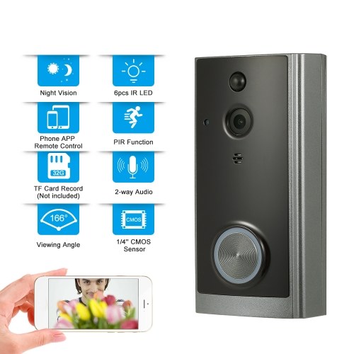 720P WiFi Visual Intercom Door Phone 2-way Audio Video Doorbell