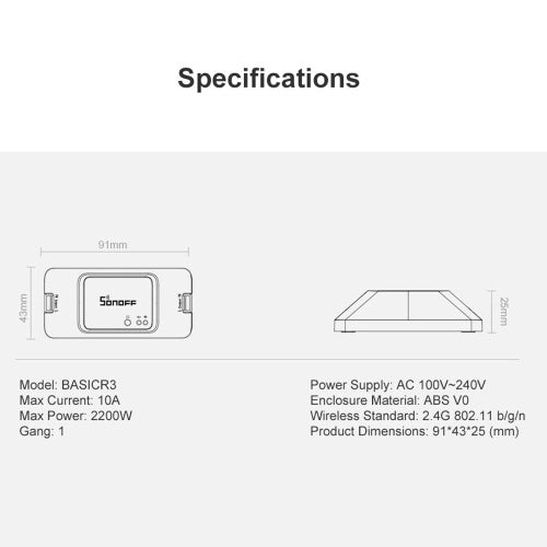 AC100-240V BASICR3 WIFI مفتاح ذكي