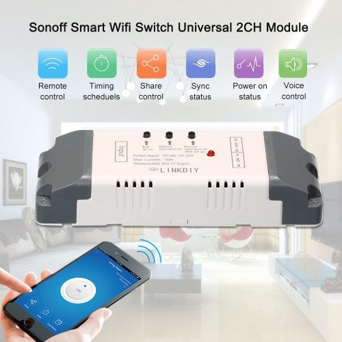 Sonoff 2CH DC/AC7-32V Smart Wifi Switch Universal Module