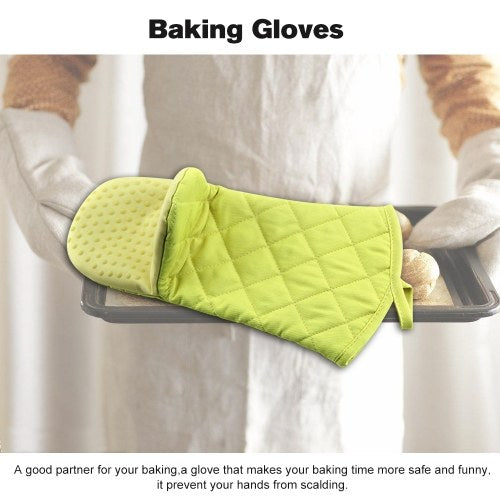 1PC Long Cotton+Silicone Oven Pot Holders Gloves