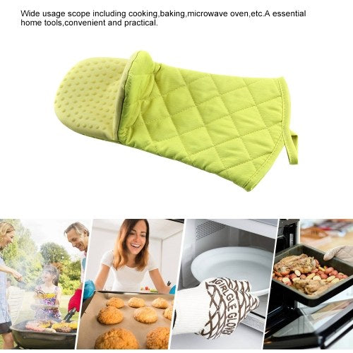 1PC Long Cotton+Silicone Oven Pot Holders Gloves