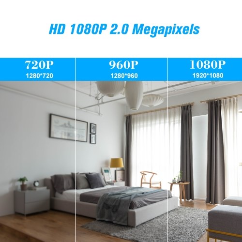 HD 1080P 2.0 Megapixels Wireless Pan Tilt Network IP Cloud  Camera Without Power Plug