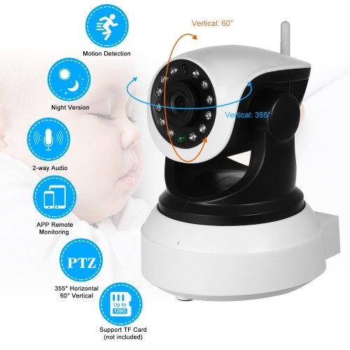 HD 1080P 2.0 Megapixels Wireless Pan Tilt Network IP Cloud  Camera Without Power Plug