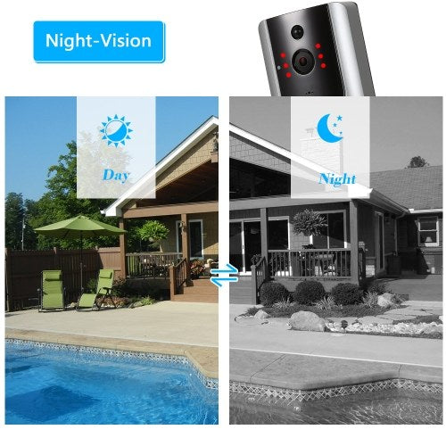 HD 720P WiFi Smart Wireless Security Doorbell with 2PCS 18650 Batteries