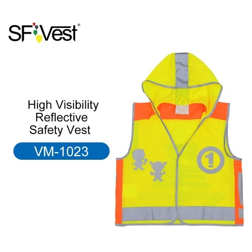 SFVest High Visibility Children Safety Reflective Vest Kindergarten Reflecting Coat Safety Clothing Reflective Clothes Vests Sport Reflective Fabric Outdoor Safety Road Traffic Warning for Kids Boy Girl