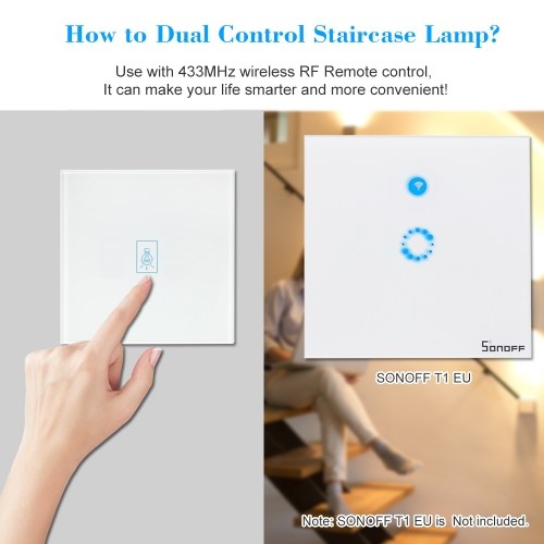 SONOFF EU Smart WiFi Wall Light Touch Switch Wireless 1 Gang