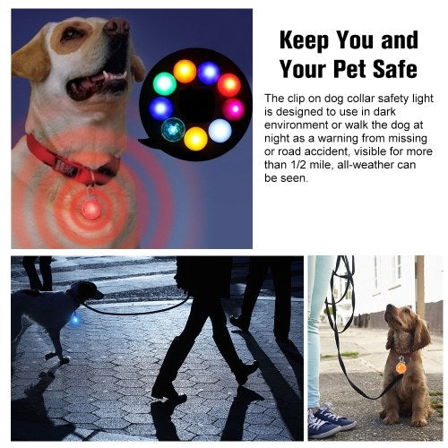 Colorful Clip-on Safety Night Light/ Pet Collar Keychain Light