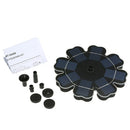 195mm/7.68" Solar Power Fountain Flower-shape Solar Panel Energy-saving Water Pump