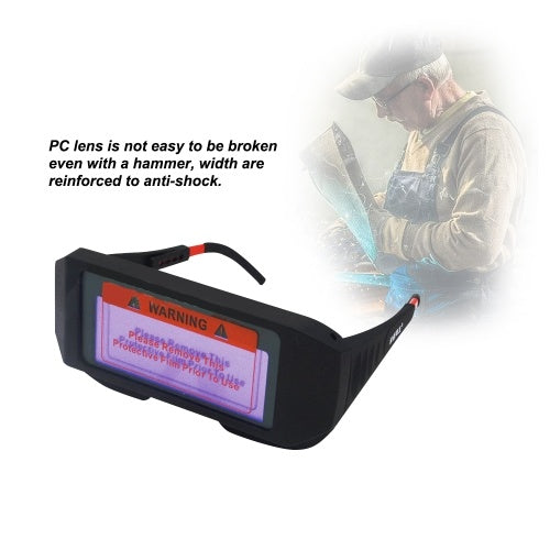 Solar Powered Auto Darkening Welding Goggle Mask Helmet Welder Glasses