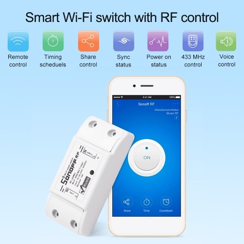 1 قطعة SONOFF RF Wifi Switch RF 433MHz متوافق مع Alexa