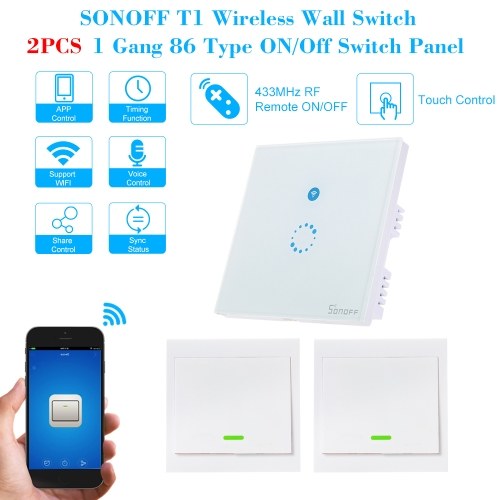 1PCS SONOFF T1 1 Gang Smart WiFi Wall Light Switch