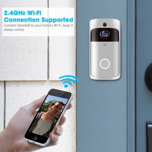 Smart Home WiFi Doorbell 1080P HD Security Camera with Two-Way Audio