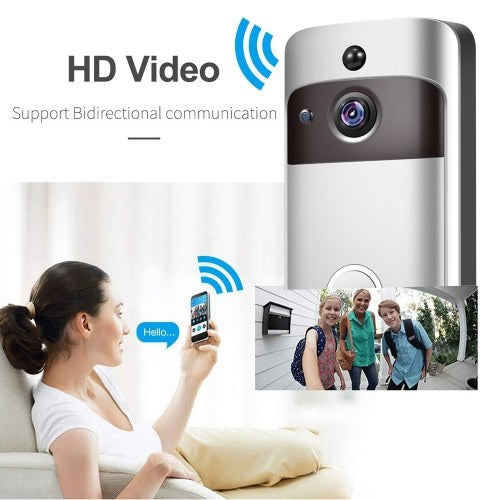 Smart Home WiFi Doorbell 1080P HD Security Camera with Two-Way Audio