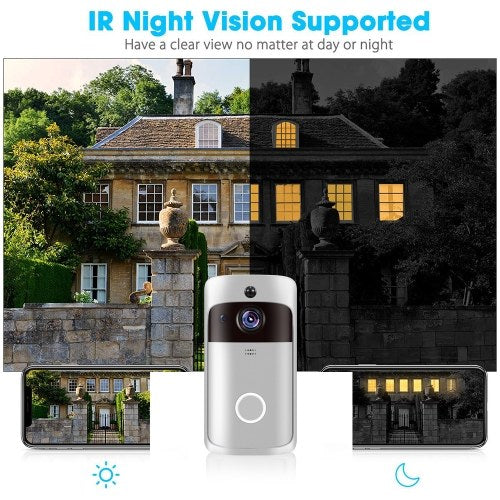 Smart Home WiFi Doorbell 1080P HD Security Camera with Two-Way Audio