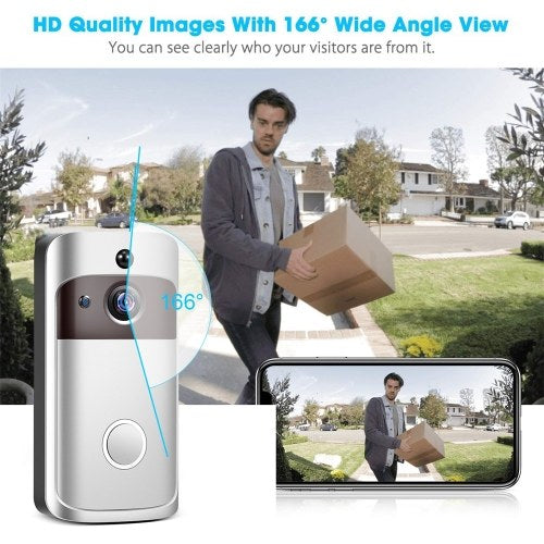 Smart Home WiFi Doorbell 1080P HD Security Camera with Two-Way Audio