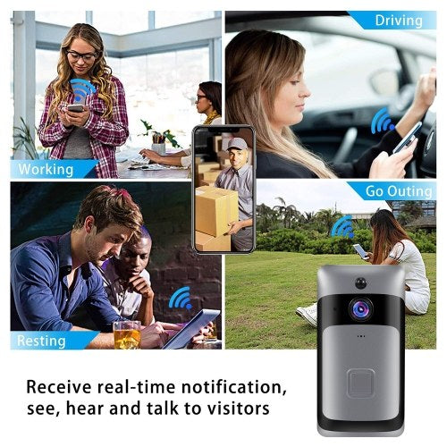 Smart Home WiFi Doorbell 1080P HD Security Camera with Two-Way Audio