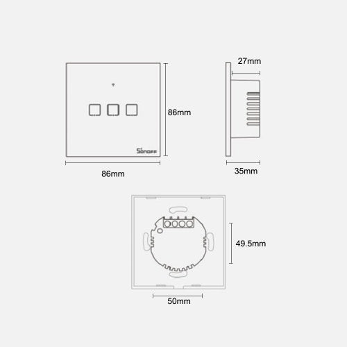 SONOFF T0EU1C-TX 1 Gang Smart WiFi Wall Light Switch