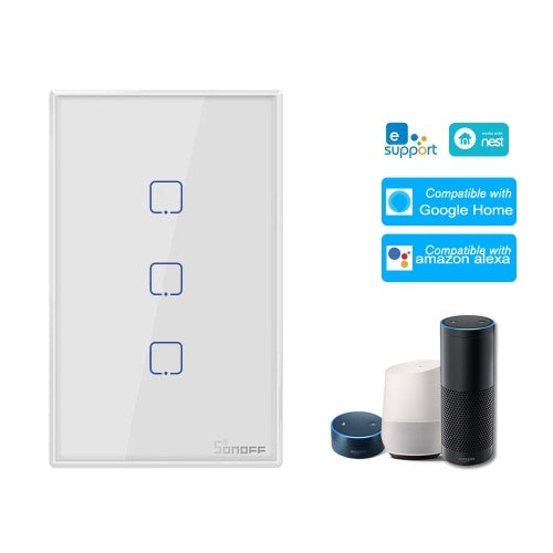 SONOFF T0US3C-TX 3 Gang Smart WiFi Wall Light Switch