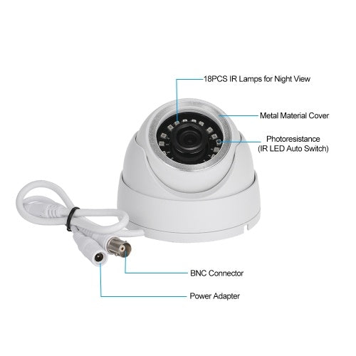 CCTV Camera 1/3" CMOS Color 1080P High-resolution 18 Lamps Nightvison Indoor Dome Camera Analog Security Camera