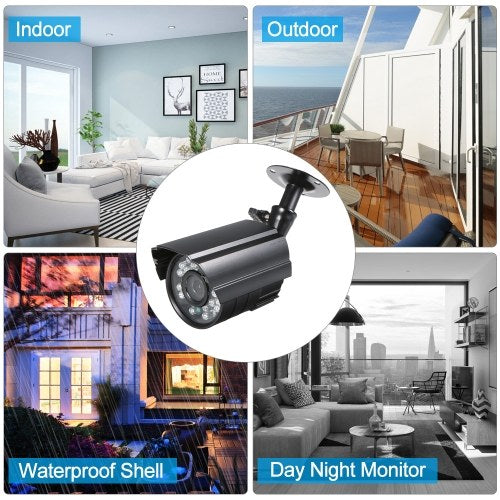 2PCS CCTV Camera 1/3" CMOS Color 1080P High-resolution 24 Lamp Nightvison Waterproof Indoor Bullet Camera Analog Security Camera