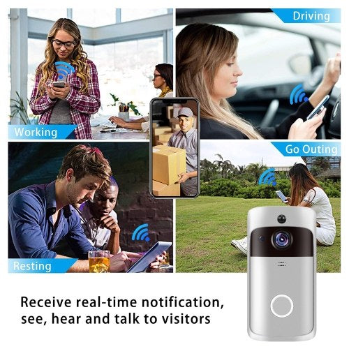 Smart Home WiFi Doorbell with Black Chime  AU Plug