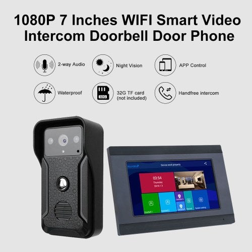 1080P 7 Inches WIFI Smart Video Intercom Doorbell Door Phone