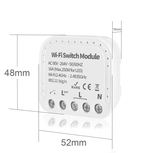 MINI Wifi Smart Light Switch 2 Way Diy Breaker Module eWeLink APP Remote Control, Compatible With Alexa Google Home/Nest IFTTT