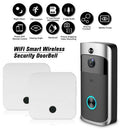 Smart HD 1080P Wireless Video Intercom WI-FI Video Door Phone Visual Door Bell WIFI Doorbell Camera for Apartments IR Alarm Wireless Security Camera with Batteries & 2 Chimes Silver