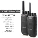 BaoFeng T11 2PCS Mini Walkie Talkie 446.00625- 446.09375 MHz 16CH Portable Handheld Transceiver Interphone VOX Function Battery Save LED Flashlight Two Way Radio