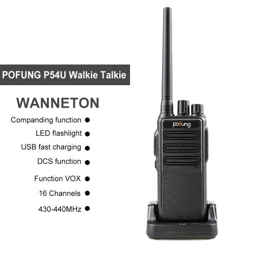 POFUNG P54U جهاز مرسل ومستقبل صغير GMRS 462.5625- 467.7250 ميجا هرتز 16CH جهاز إرسال واستقبال محمول باليد البيني VOX وظيفة اتجاهين راديو