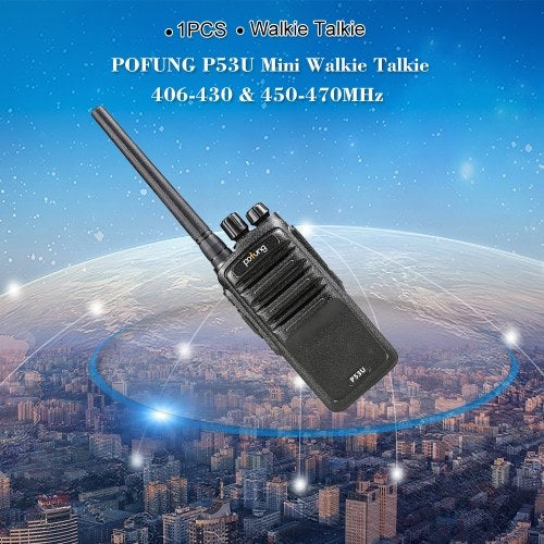 POFUNG P53U Mini Walkie Talkie 430-440MHz 16CH Portable Handheld Transceiver Interphone VOX Function Two Way Radio