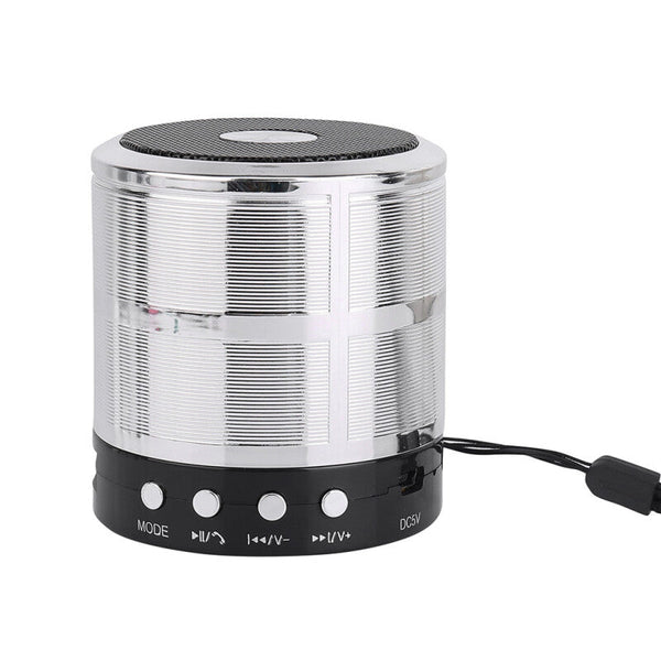 SD Card Speaker Durable Bluetooth Stereo - Silver