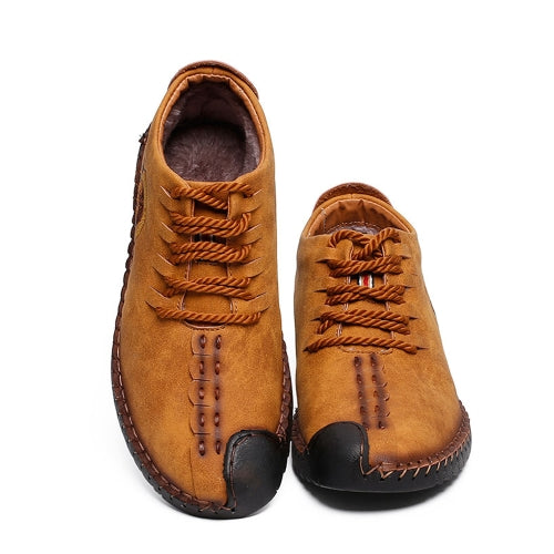 Retro Breathable Velvet Warm Winter Casual Leather Shoes