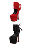 Women Sexy High Heels Platform Sole Ribbon Shoes Pumps Black