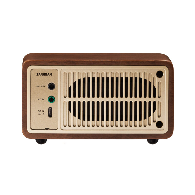 Sangean New Portable Walnut Wood Radio - Brown