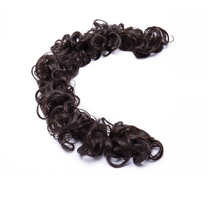 Scrunchie Hair Ponytail Wrap Curly - Medium Brown