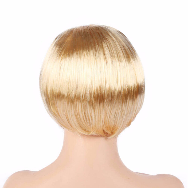 Short Bob Cut Synthetic Fake Hair - Blonde