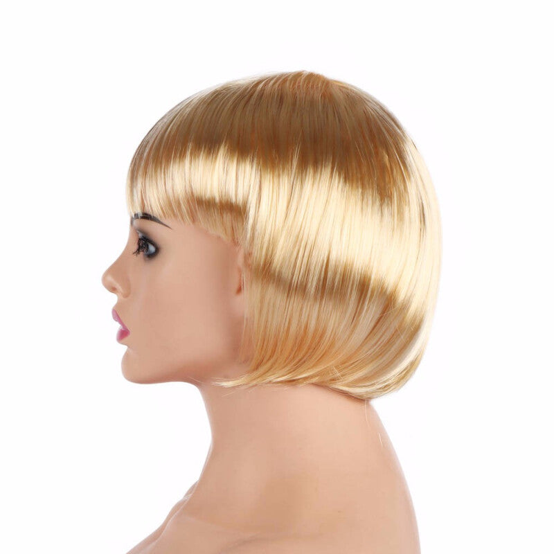 Short Bob Cut Synthetic Fake Hair - Blonde