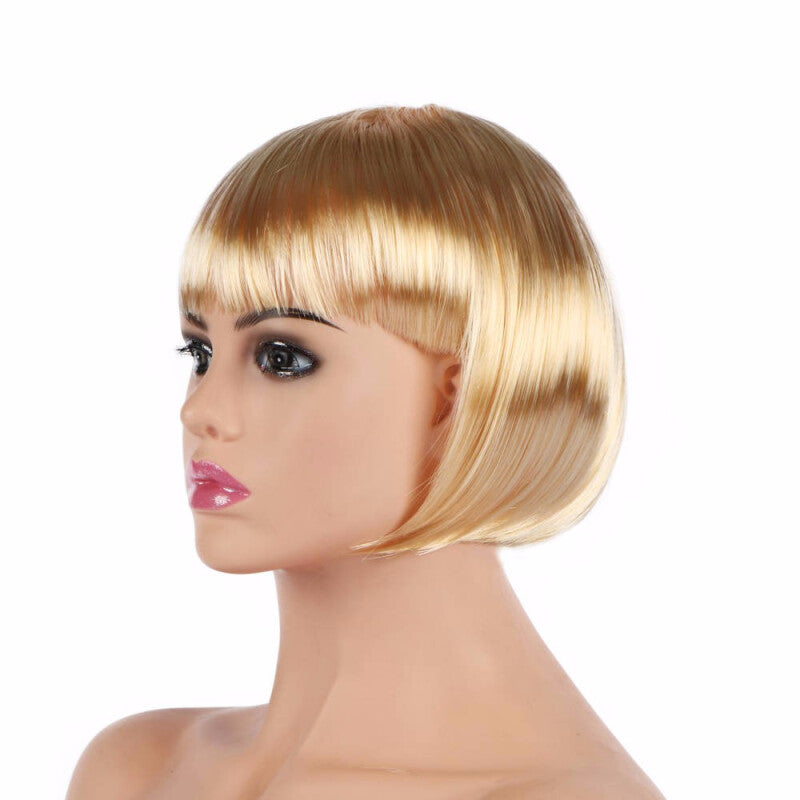 Short Bob Cut Synthetic Fake Hair - Blonde