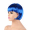 Short Bob Cut Synthetic Fake Hair - Blue