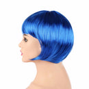 Short Bob Cut Synthetic Fake Hair - Blue