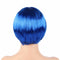 Short Bob Cut Synthetic Fake Hair - Blue