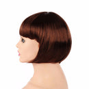 Short Bob Cut Synthetic Fake Hair - Brown