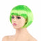 Short Bob Cut Synthetic Fake Hair - Green