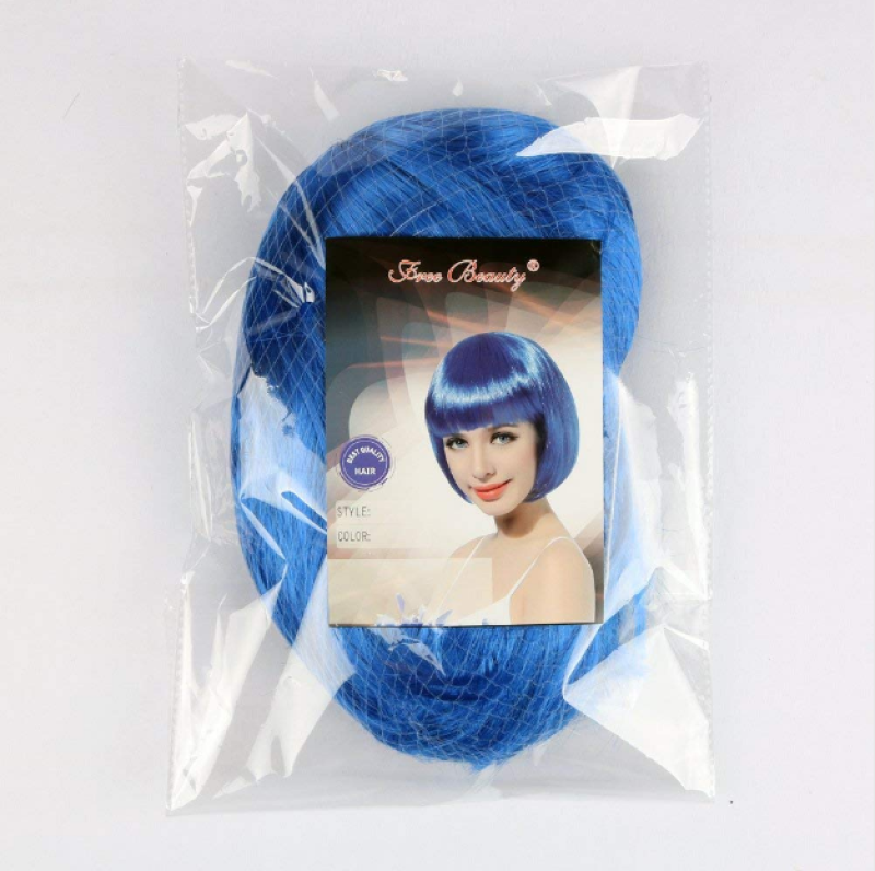 Short Bob Cut Synthetic Fake Hair - Light Blue