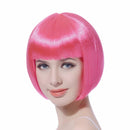 Short Bob Cut Synthetic Fake Hair - Pink